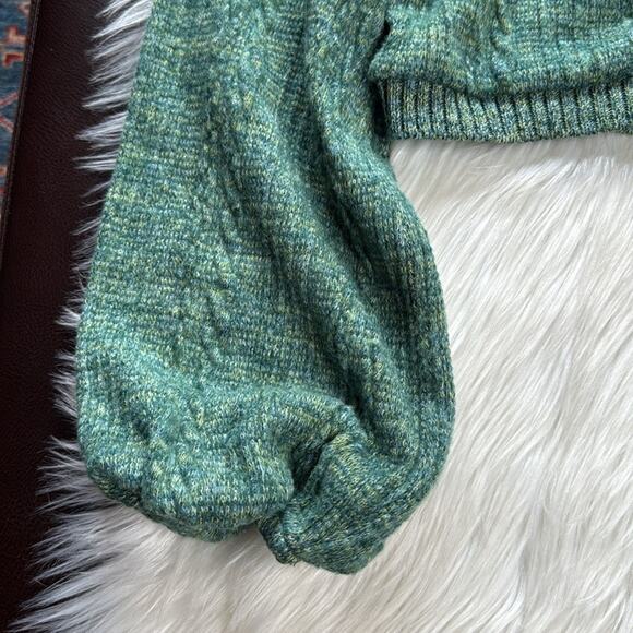 Zara Green Marl Knit Balloon Sleeve Cardigan - Picture 6 of 7
